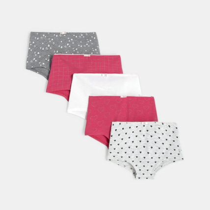 Avis Culottes en coton biologique forme boxer (lot de 5) gris fille OKAIDI 1