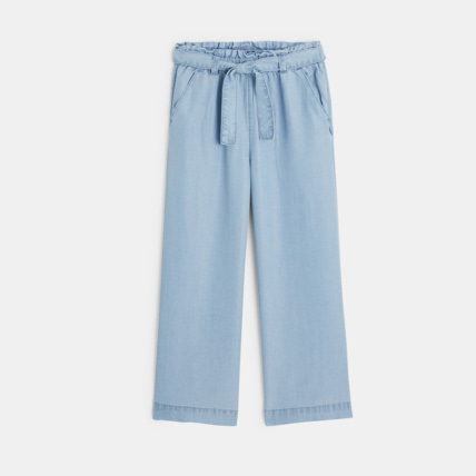 Avis Pantalon large taille haute bleu fille OKAIDI 1