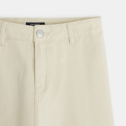 Avis Pantalon large toile stretch blanc fille OKAIDI 3