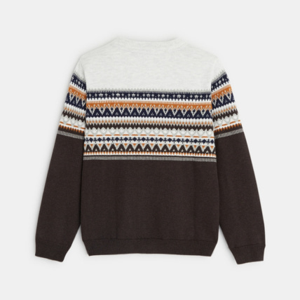 Avis Pull en jacquard scandinave marron garçon OKAIDI 4