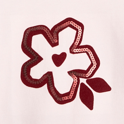 Avis Pyjama 2 pièces à motifs fleur flockée et petits coeurs rose fille OKAIDI 2