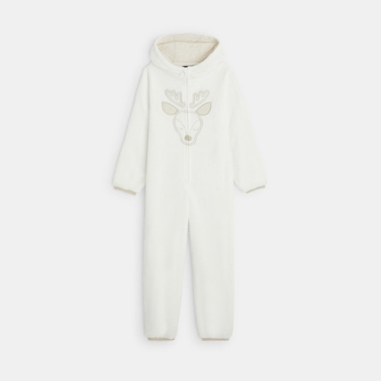 Combinaison pyjama en polaire motif biche blanc fille OKAIDI Comparateur Avis Prix