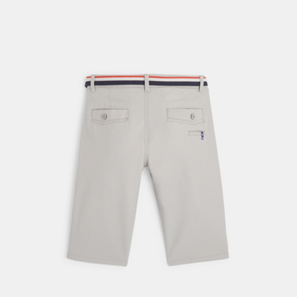 Avis Bermuda toile fantaisie et ceinture sangle gris garçon OKAIDI 5