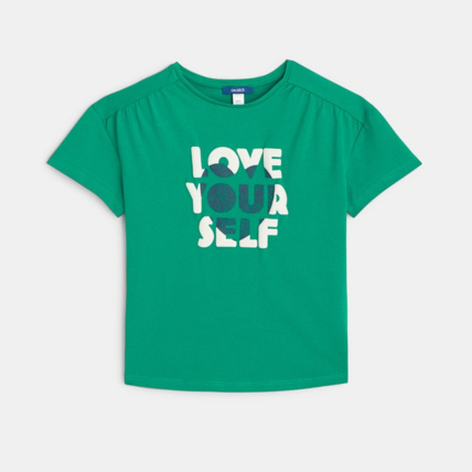 Avis T-shirt message love vert fille OKAIDI 1