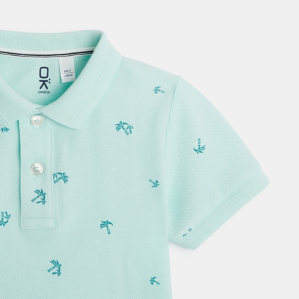 Avis Polo manches courtes imprimé turquoise garçon OKAIDI 2