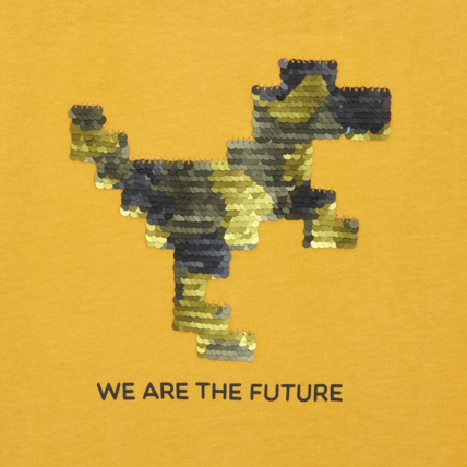 Avis T-shirt manches courtes à sequins magiques jaune garçon OKAIDI 2