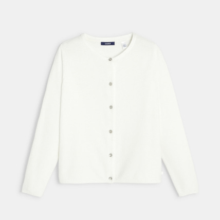 Avis Gilet boutonné blanc fille OKAIDI 1