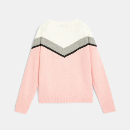 Avis Pull jacquard col rond rose fille OKAIDI 3