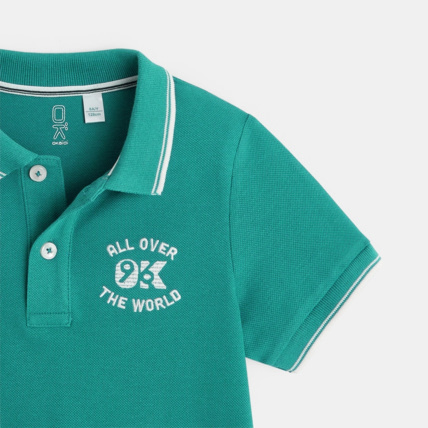 Avis Polo manches courtes 96 All Over The World bleu garçon OKAIDI 2