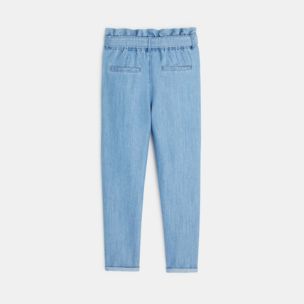 Avis Pantalon chino en denim léger bleu fille OKAIDI 4