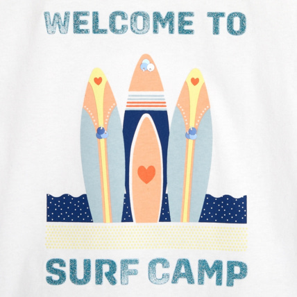 Avis T-shirt manches courtes Welcome to... bleu fille OKAIDI 3