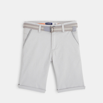 Avis Bermuda stretch ceinturé gris garçon OKAIDI 1