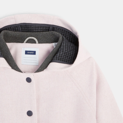 Avis Manteau laineux à capuche rose fille OKAIDI 3