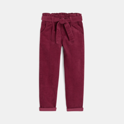 Avis Pantalon carrot en velours violet fille OKAIDI 1