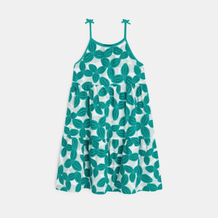 Avis Robe imprimée de grandes fleurs verte fille OKAIDI 1