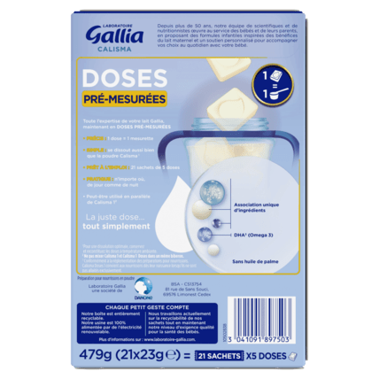 Avis Calisma POCKET 1, Lait en poudre en doses pré-mesurées Laboratoire Gallia 6