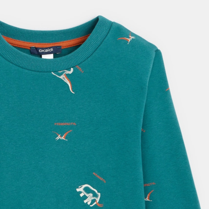 Avis Sweat-shirt en molleton imprimé vert garçon OKAIDI 3