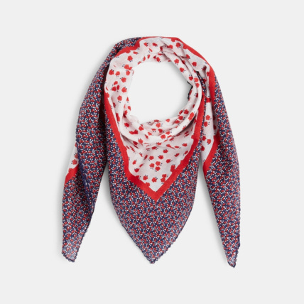 Avis Foulard imprimé en popeline bleu fille OKAIDI 1