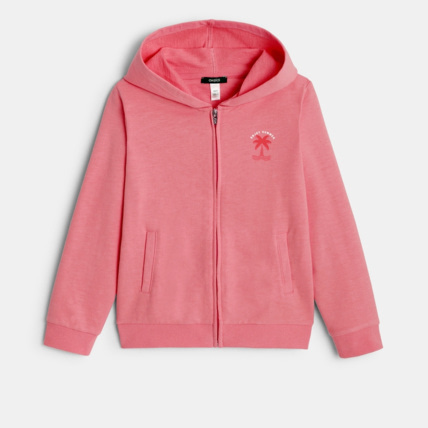 Avis Sweat-shirt à capuche uni "enjoy summer" rose fille OKAIDI 2