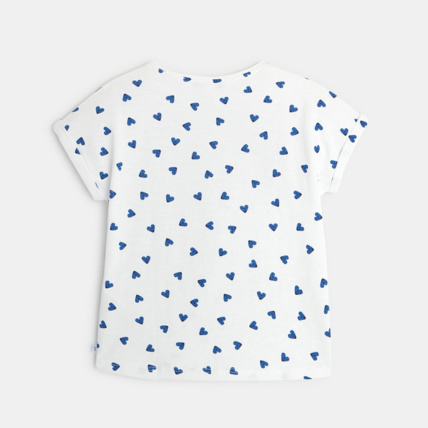 Avis T-shirt imprimé motif "petits coeurs-coccinelles" bleu fille OKAIDI 4