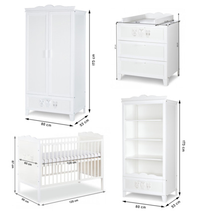 Avis Chambre bébé complète lit + commode à langer + armoire et bibliothèque MARSELL Mon Mobilier Design 4