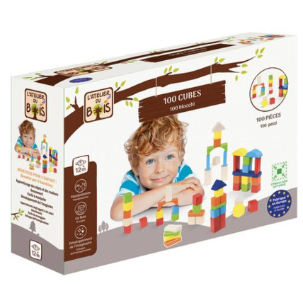 Avis Jeu de construction 100 cubes en bois L'ATELIER DU BOIS 1