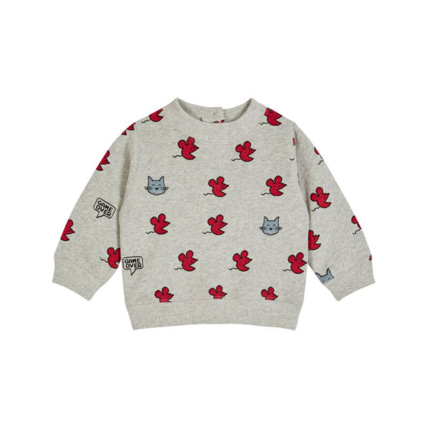 Avis Sweat-shirt velours imprimé all-over Souris Gris Chiné Emile et Ida 4