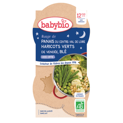 Avis Bonne Nuit Nuage de Panais du Val de Loire Haricots verts des Hauts-de-France & Blé à l'Ortie Babybio 1