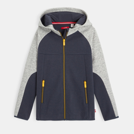 Avis Sweat zippé à capuche bicolore gris garçon OKAIDI 1