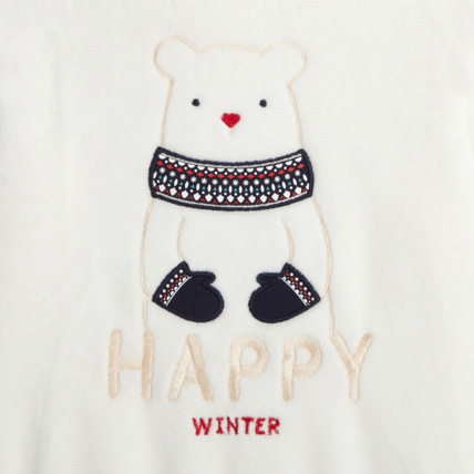 Avis Sweat soft boa brodé ours bleu fille OKAIDI 3