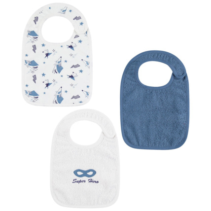 Avis Lot de 3 bavoirs en coton assortis à motifs super-héros Prémaman 1