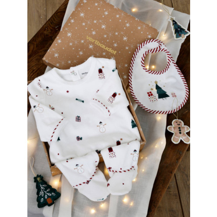 Avis Coffret cadeau de Noël bébé dors-bien en velours + bavoir Vertbaudet 2