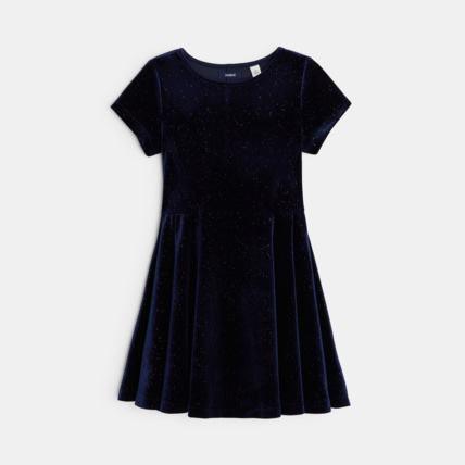 Avis Robe en velours lisse pailleté bleue fille OKAIDI 2