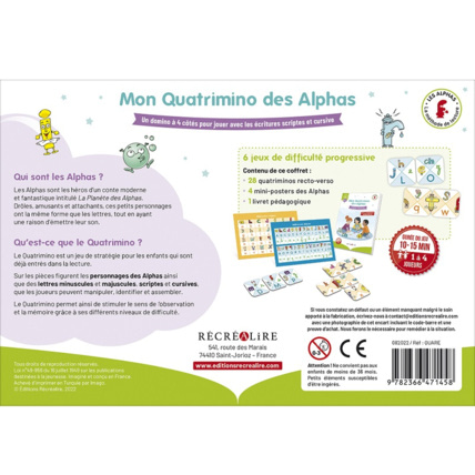 Avis Jeu éducatif Mon Quatrimino des Alphas ÉDITIONS RÉCRÉALIRE 6