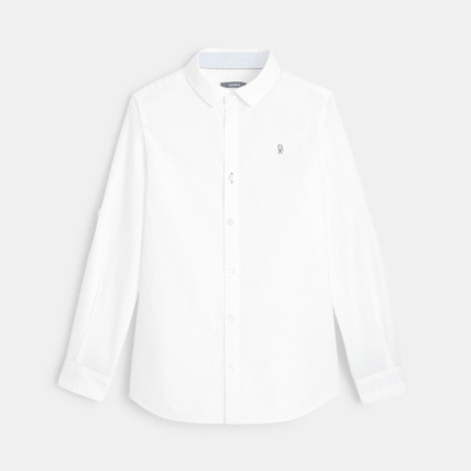 Avis Chemise unie blanche garçon OKAIDI 1