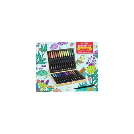 Avis Dessin et coloriage enfant - Coffret feutres pinceaux 24 pièces DJECO 1