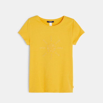 Avis T-shirt fantaisie jaune fille OKAIDI 1