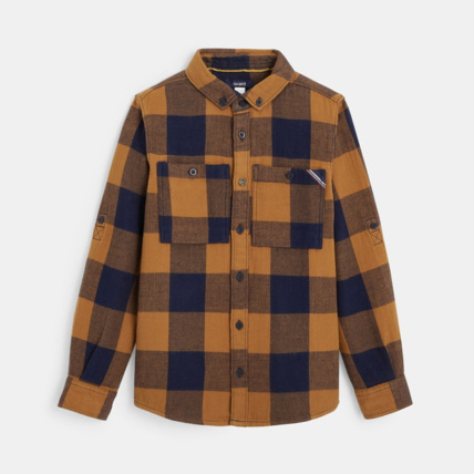 Avis Chemise manches longues à grands carreaux jaune garçon OKAIDI 1
