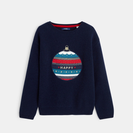 Avis Pull de Noël col rond bleu fille OKAIDI 2