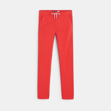 Avis Pantalon en toile unie rouge garçon OKAIDI 1