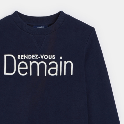 Avis Sweat-shirt "rendez-vous demain" bleu garçon OKAIDI 4