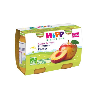 Avis Pommes Pêches - 2 pots x 190g - dès 4/6 mois HIPP 1