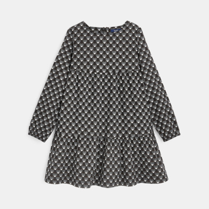 Avis Robe imprimée volantée noire fille OKAIDI 2