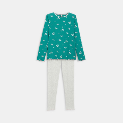 Avis Pyjama en jersey de coton biologique vert fille OKAIDI 1