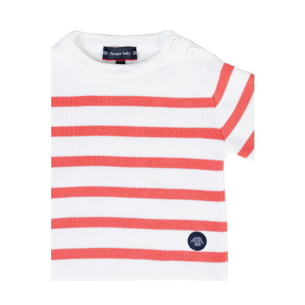 Avis Pull marin rayé Baby - coton - Blanc/Chupa ARMOR-LUX 2