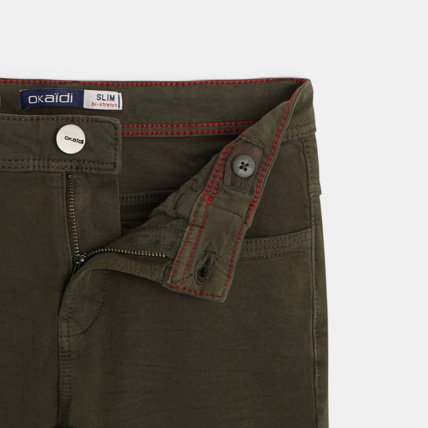 Avis Pantalon slim bi-stretch vert garçon OKAIDI 3