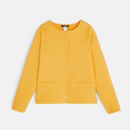 Avis Gilet molletonné pressionné jaune fille OKAIDI 1