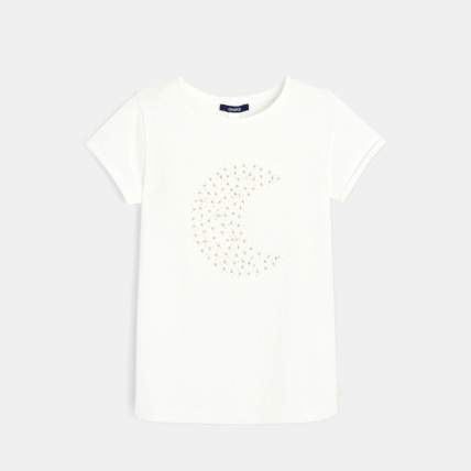 Avis T-shirt croissant de lune blanc fille OKAIDI 1