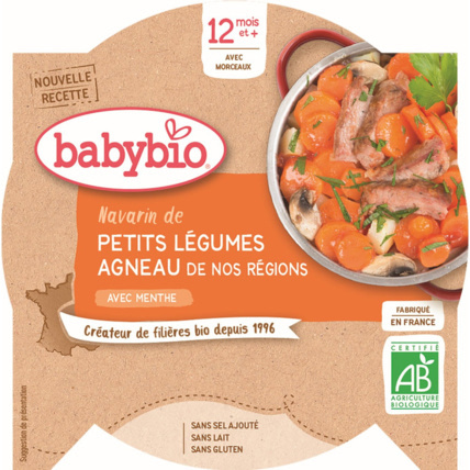 Avis Navarin de petits légumes Agneau Français à la menthe 230 g dès 12 mois Babybio 1