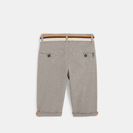 Avis Bermuda slim ceinturé à petits carreaux blanc garçon OKAIDI 4